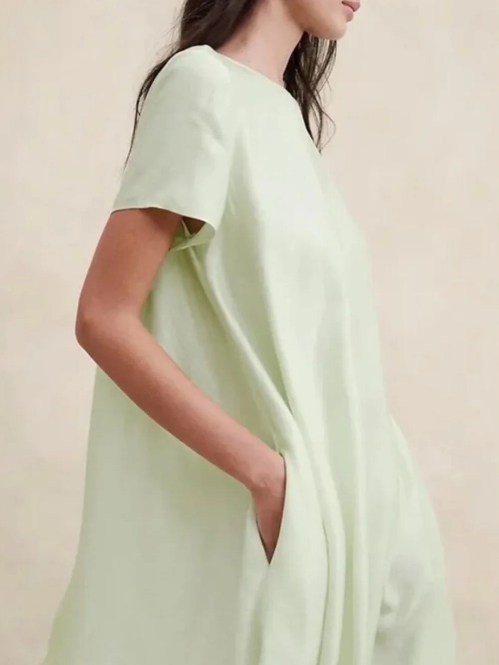 NWT Banana Republic Aurelia Dress - Pale Green - Medium Petite - Picture 4 of 11